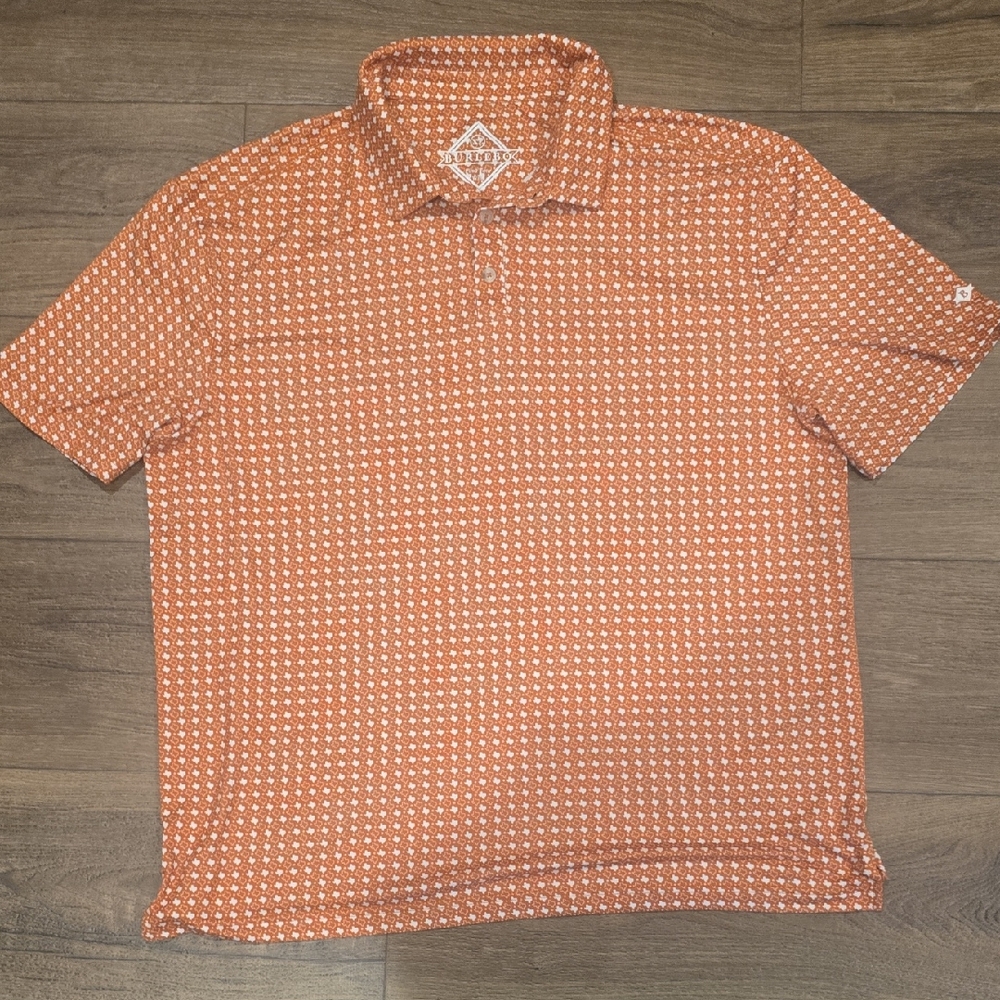 Burlebo XL Performance Polo - Texas - Orange & White